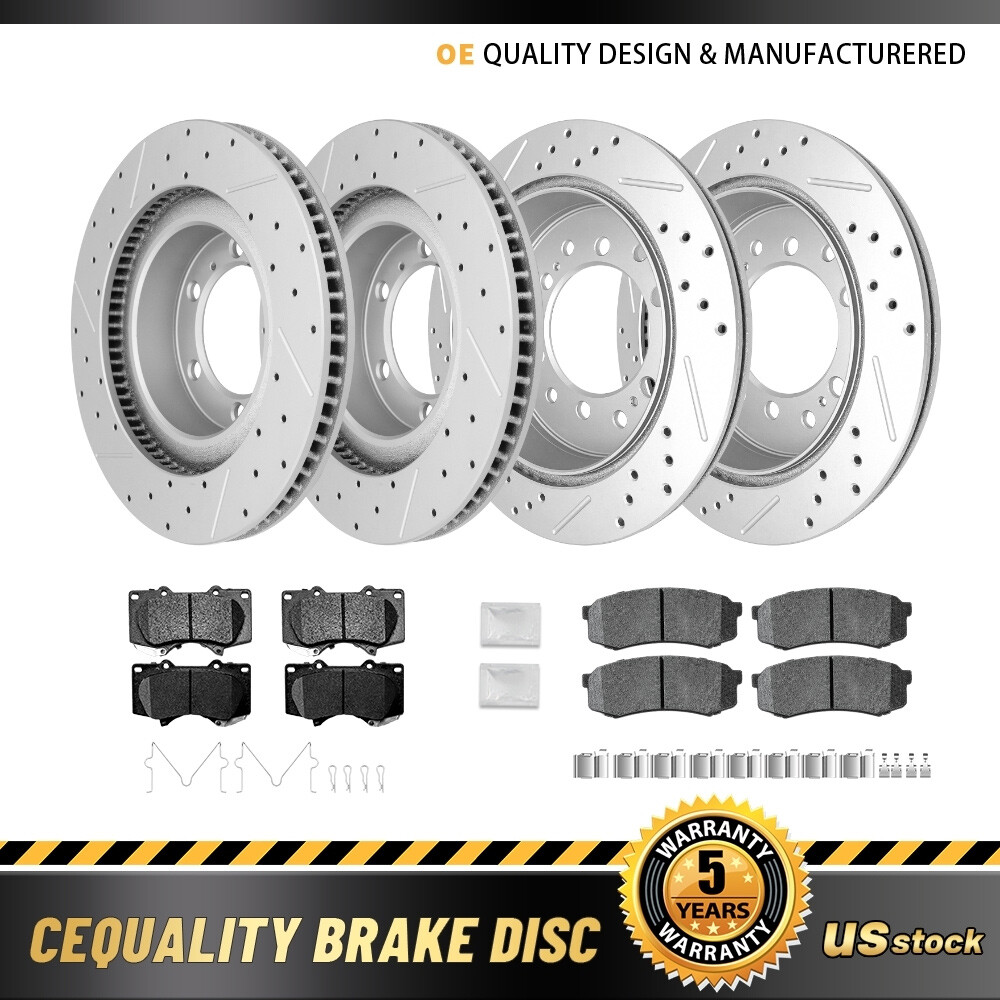 Front Rear Brake Rotors Ceramic Pads for 2010 - 2023 Toyota 4Runner Lexus GX460