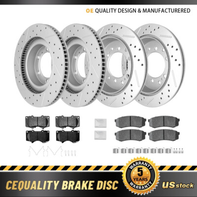 Front Rear Brake Rotors Ceramic Pads for 2010 - 2023 Toyota 4Runner Lexus GX460