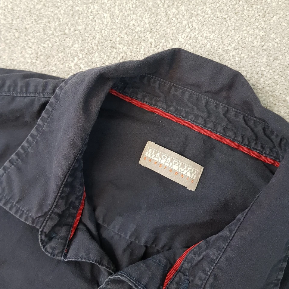 Camisa Napapijri Para Hombres XL Azul Marino Bolsillo Utilitario Exterior Técnico Táctico Bandera Foto 3 de 4