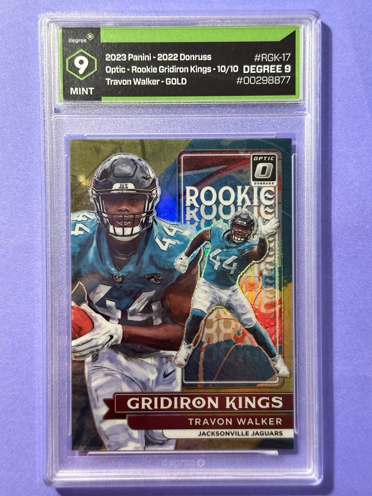 2022 Degree 9 Donruss Optic TRAVON WALKER Gold Rookie Gridiron Kings RGK-17 /10