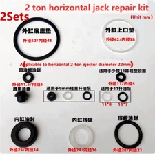 2Sets 2T Horizontal Jack Parts Hydraulic Plunger Piston Oil Seal Repair Kit