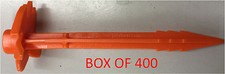 BOX OF 400 Pyramid orange 23cm plastic serrated tent awning bivvy peg pegs