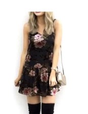 Women’s American Eagle Black Floral Slip Dress Sheer Small