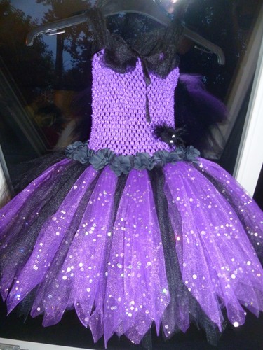 Halloween Purple/Black Handmade Tutu 