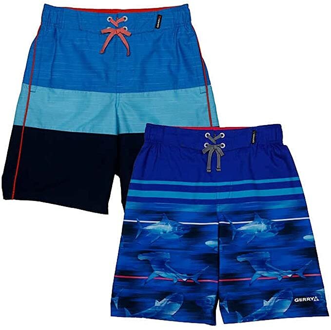 Gerry Youth Boy's 2 Pack Swim Short UPF 50+ Swim Trunks - H