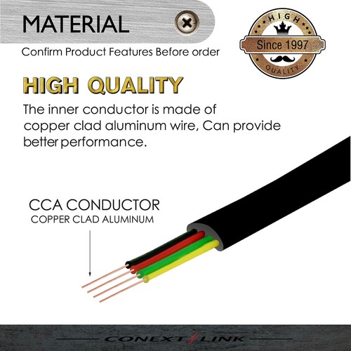 RJ11 6P4C Modular Telephone Extension Cable Phone Cord Line 15 Ft Black - Picture 2 of 5