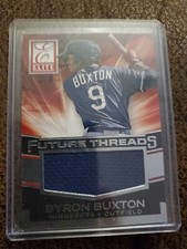 2015 PANINI ELITE BYRON BUXTON FUTURE THREADS JUMBO PLAYER WORN JERSEY TWINS