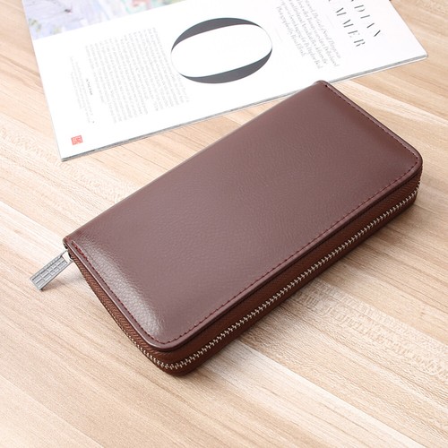 Para hombres y mujeres billetera con soporte para tarjetas de crédito cuero RFID con bloqueo con cremallera bolso de bolsillo - Imagen 24 de 31