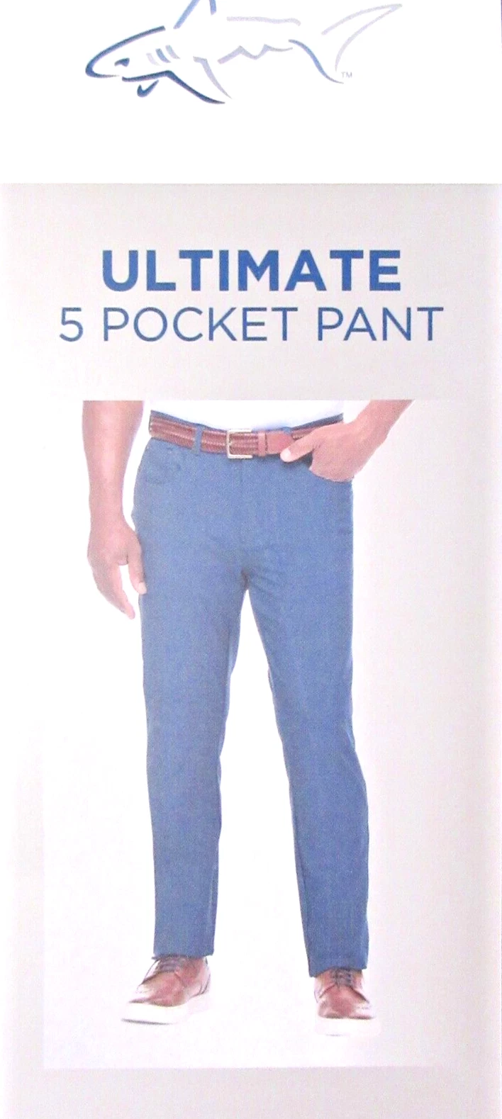 Greg Norman Men's Luxury Microfiber Ultimate 5-Pocket Pants, Blue, Size 32X34