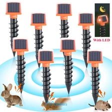 LOT Solar Animal Ultrasonic Repellent Mice Gopher Mole Pest Snake Repeller w/LED