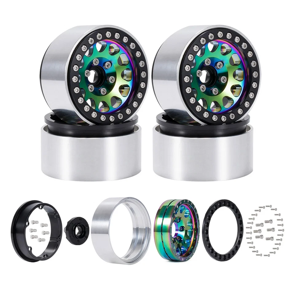 Colorful 1.9" Offset-5mm Beadlock Wheel Rim for 1/10 Axial SCX10 TRX4 Gen8 Capra - Image 2 of 4