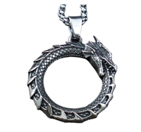 Nordische Halskette Drache Wikinger Amulett AnhäNger Edelstahl Gothic 60 Cm
