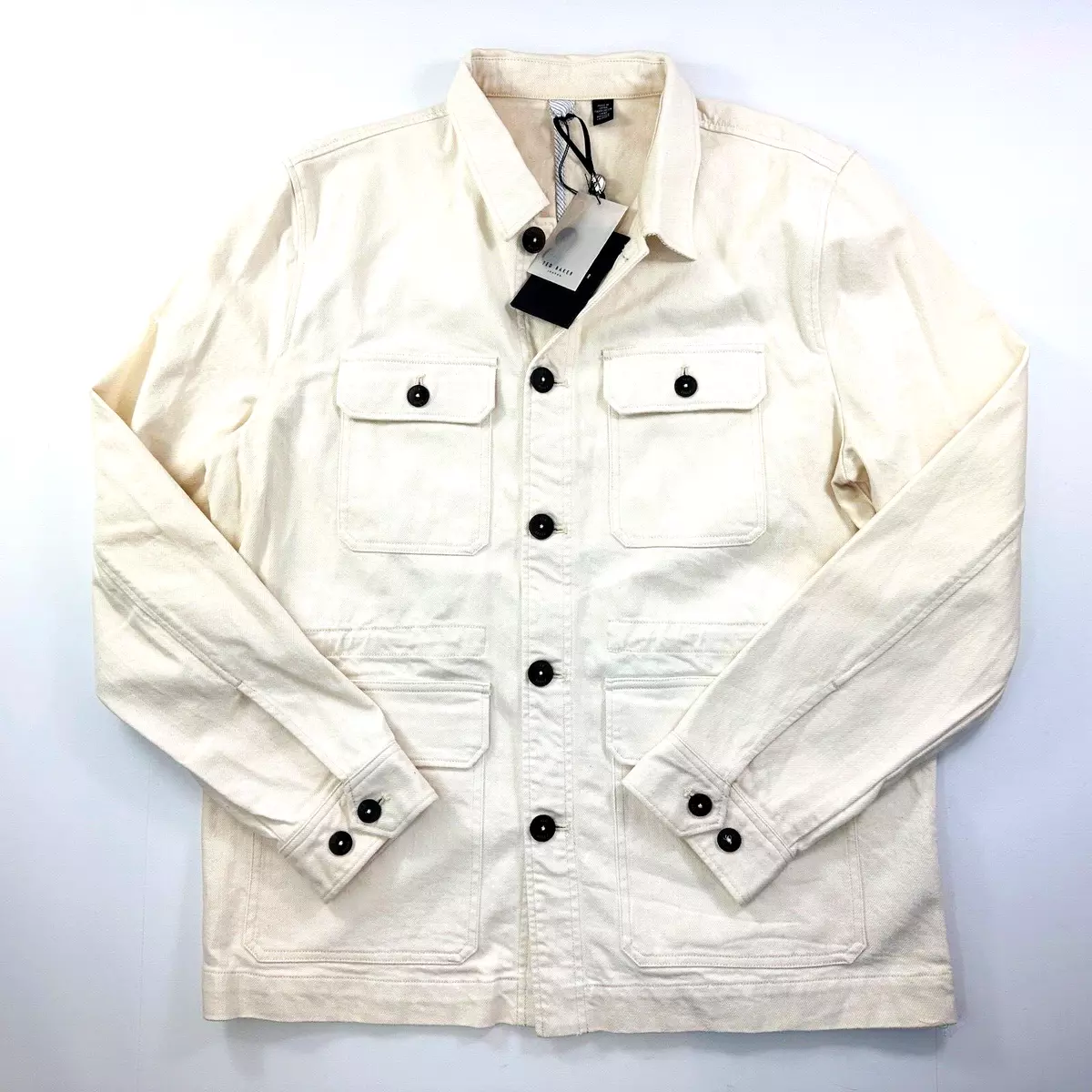 Ted Baker Summer Utility Jacket Ivory Cotton Mens Size 4 Large NWT $279 |  eBay