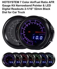 2" 52mm Digital & Pointer 7 Color LED Narrowband Car Air Fuel Ratio Gauge Meter
