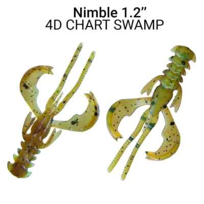 CRAZY FISH Nimble 1.2'' 30mm Micro Soft Eatable Crayfish Lures UV Lightning 16pcs