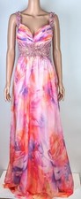 Camille La Vie Women's Pink Floral Beaded Evening Gown/Long Dress size 4