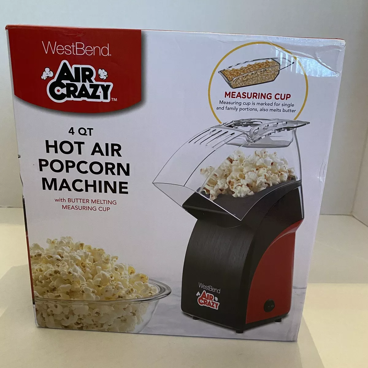 West Bend Air Crazy 4 qt. Hot Air Popcorn Machine Red