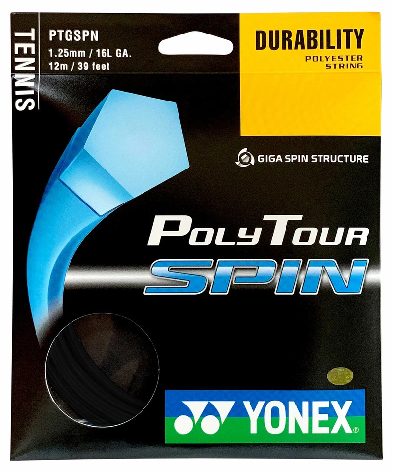 Yonex Poly Tour Spin Tennis Schläger Schnur 12m Set