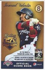 2016 Reading Fightin Phils Official Score Book Issue 8 Jesmuel Valentin SGA