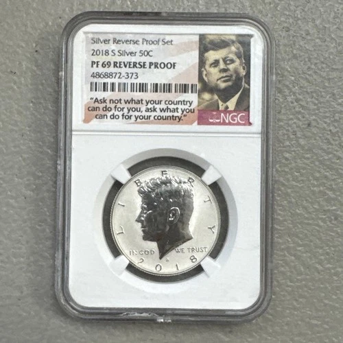 2018-S Silver Kennedy Half Dollar Reverse Proof 50C NGC PF69