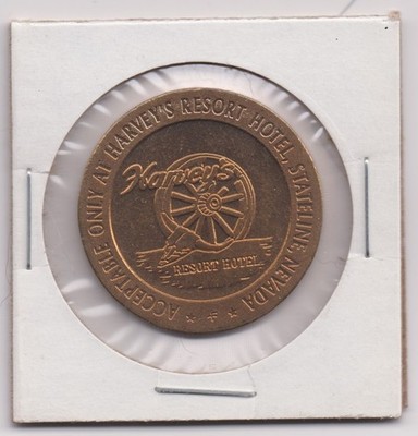 Harvey's (Wagon Wheel) 50 cent FM Token 1967 - Lake Tahoe, Nevada