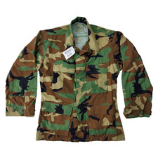 US Military Woodland BDU Combat Shirt Small Short Ripstop Cotton Nylon