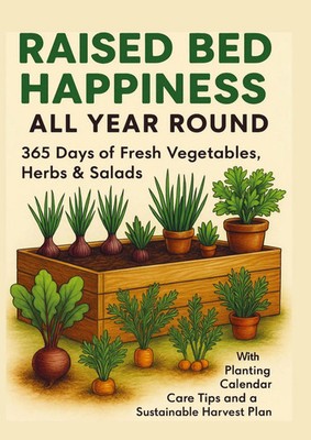 RAISED BED HAPPINESS ALL YEAR ROUND 365 Days of Fresh Vegetables, Herbs &...