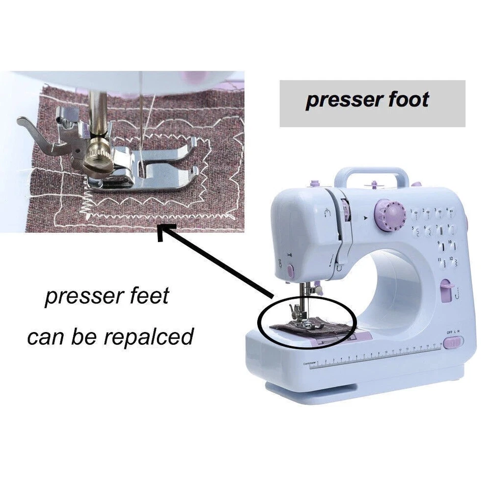 Electric Sewing Machine Portable Mini 12 Stitches Pedal Household for Beginner - Image 4 of 4