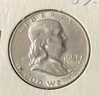1957D Franklin Half dollar, 90% silver AU