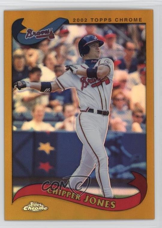 2002 Topps Chrome Gold Refractor Chipper Jones #410 HOF 8we