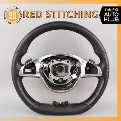 15-20 Mercedes W117 CLA45 AMG SL550 C300 Steering Wheel Flat Bottom OEM 67k