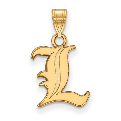 Kleiner Anhänger 10 Karat Gold LogoArt University of Louisville Buchstabe L