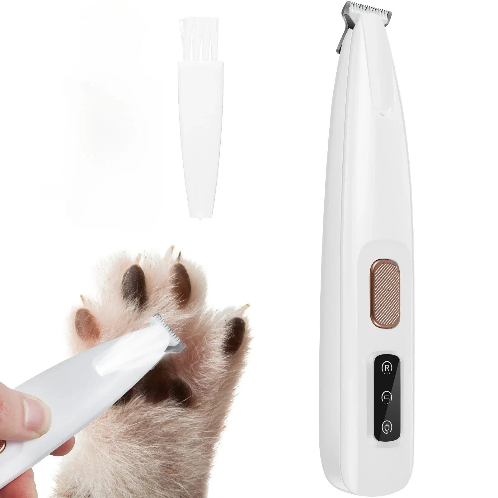 Dog Paw Trimmer with LED Light Waterproof Pet Grooming Clipper Rechargeable