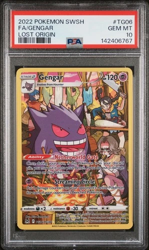2022 POKEMON SWORD & SHIELD LOST ORIGIN #TG06 FULL ART/GENGAR PSA 10