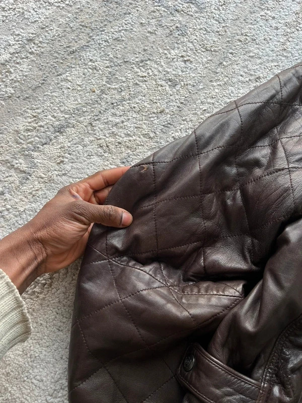 Vintage Massimo Dutti Harrington Men’s Brown Leather Zip Up Reversible Jacket image 10