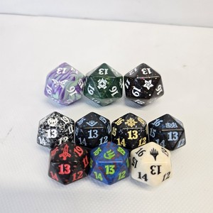Magic The Gathering MTG Promo D20 Dice Lot x10 Mixed Colors 