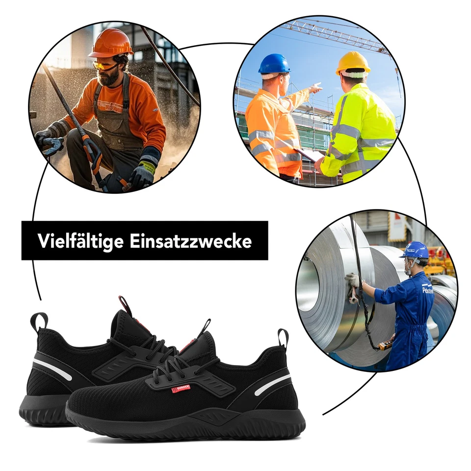 SUADEX Atmungsaktiv sportliche Arbeitsschuhe Sicherheitsschuhe Stahlkappe EU - Bild 2 von 4
