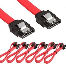 6 Pack Straight SATA III Cable 6.0 Gbps 18 Inches red