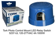 Tork Photo Control Mount LED Relay Switch 5237-UL 120-277VAC 4A 1000W NEW