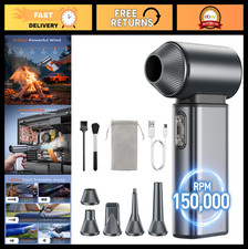 150,000 RPM Cordless Compressed Air Duster - Rechargeable Mini Blower for Home,
