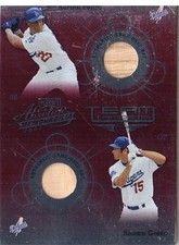 2002 Absolute Memorabilia Team Tandems Materials Shawn Green Bat Adrian Beltre