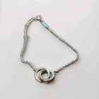 Tiffany & Co 18K Rose Gold Silver 1837 Interlocking Circles Pendant Bracelet  — photo 1
