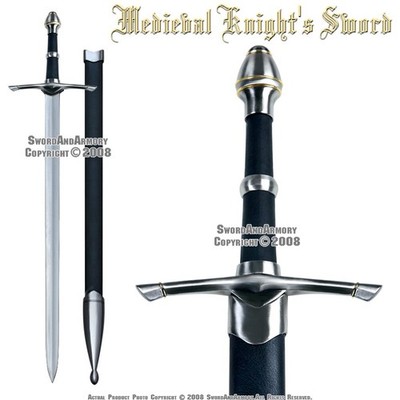 36'' Medieval Knight's Sword Chivalry Golden Ring LARP Renaissance Costume