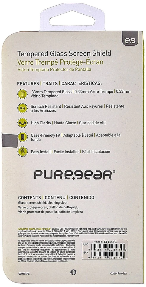 PUREGEAR HARD 9H TEMPERED GLASS SCREEN GUARD SHIELD PROTECTOR FOR HTC ONE M9 - Image 3 of 4