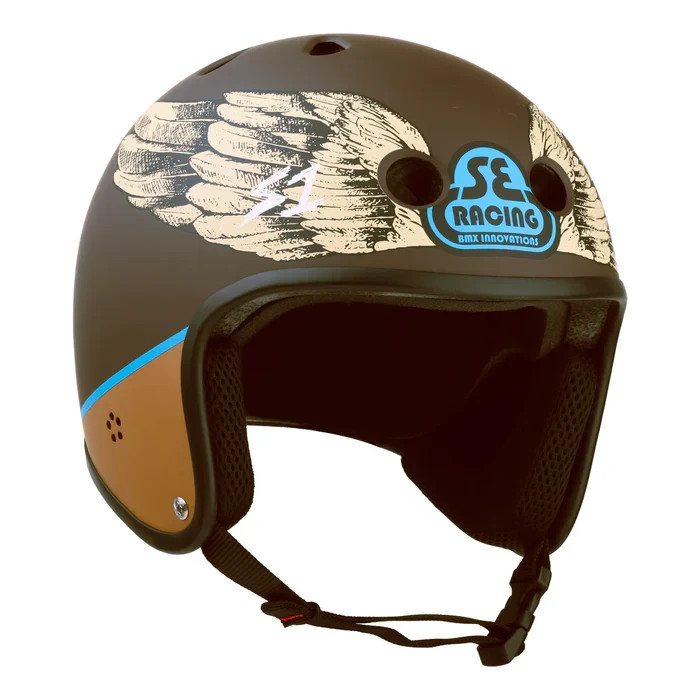 SE x S1 Wings Full Cut RetroBMX Bike Life Helmet - Retro Lifer Brown - X Large