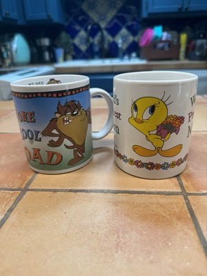 Best Mother And Father Looney Tunes Mugs Tazz And Tweaty Bird 2000 Vintage