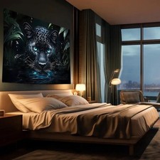 1pc Black Panther Printed Tapestry Velvet Finish, 85gsm Polyester, Wall Hanging