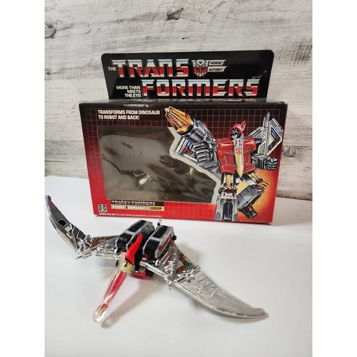 Hasbro Transformers G1 Dinobot Swoop Action Figure OS Silver Red Vintage Good