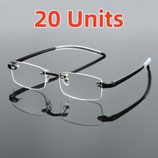 20 Pack Reading Glasses Men Women Rimless TR90 Reader  0.50 4.00 diopter Black