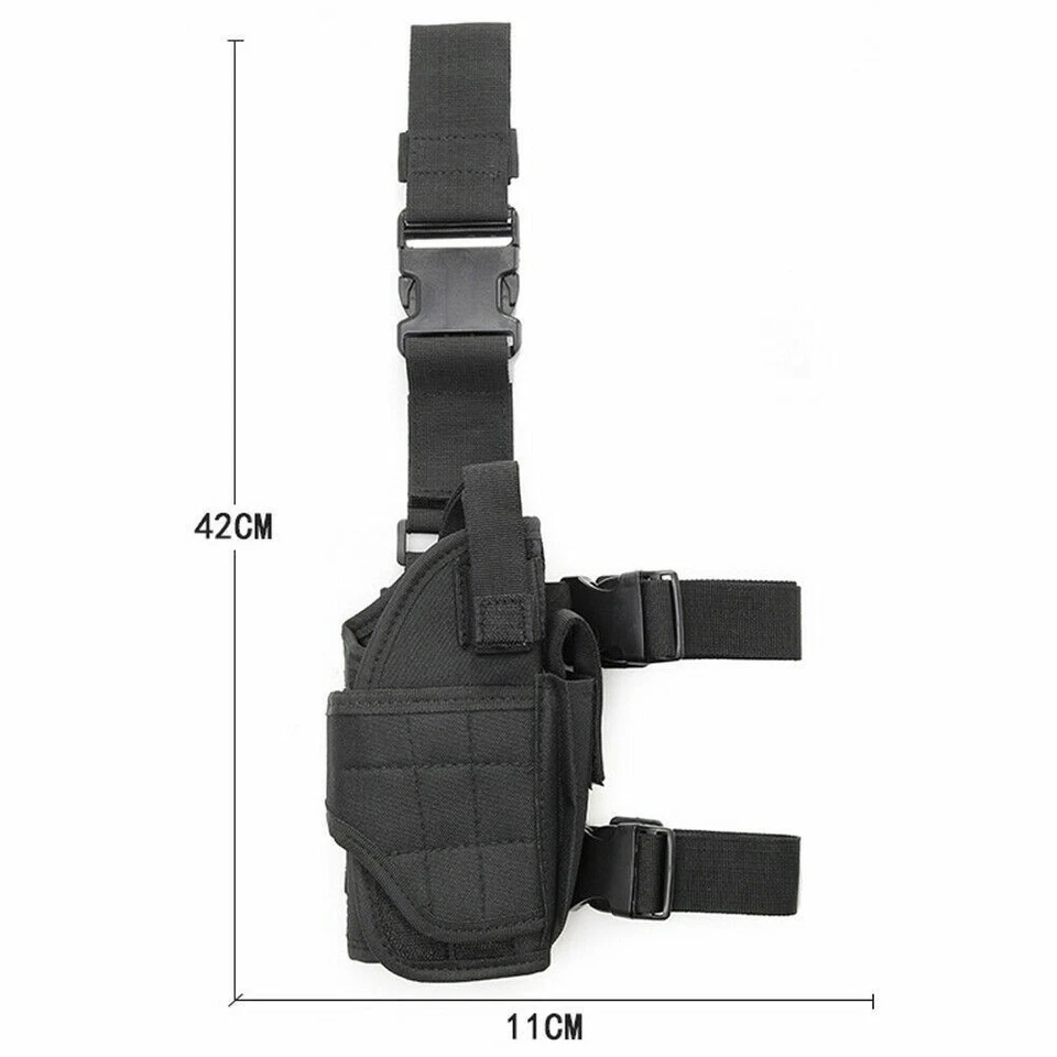 Tactical Hunting Right Handed Leg Pistol Gun Pouch Holder Drop Leg Thigh Holster - Image 2 of 4
